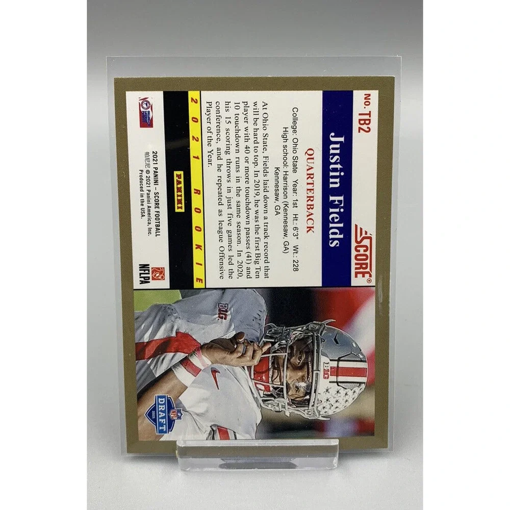 2021 Score Justin Fields RC 1991 Throwback Rookie #TB2 Ohio‎ State Buckeyes